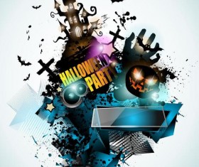 Halloween party flyer template design vector 01