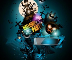Halloween party flyer template design vector 02