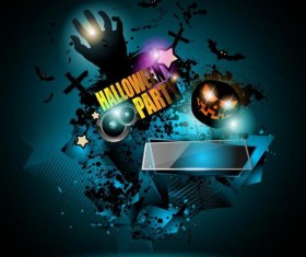 Halloween party flyer template design vector 03