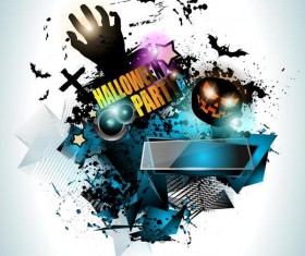 Halloween party flyer template design vector 04