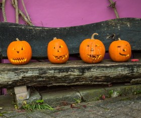Halloween pumpkin lights Stock Photo