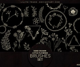 Hand Drawn Little Flowers photoshop brushes