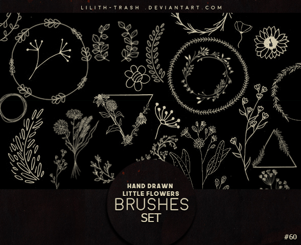 Hand Drawn Little Flowers photoshop brushes