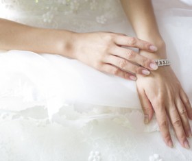 Hanging Canadian flag and clock tower Stock Photo