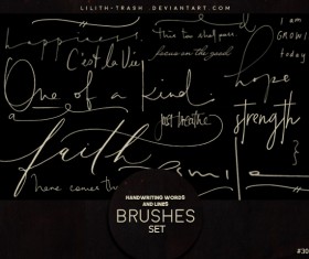 Handwriting Words and Lines photoshop brushes
