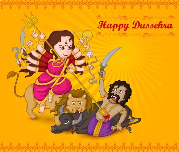 Happy Dussehra festival vector material 03 free download