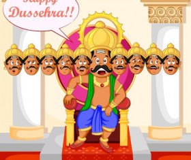Happy Dussehra festival vector material 04