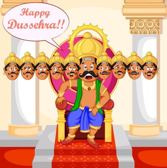 Happy Dussehra festival vector material 04