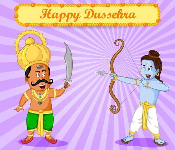 Happy Dussehra festival vector material 10 free download