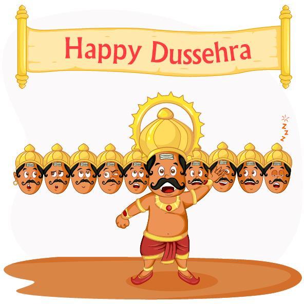 Happy Dussehra festival vector material 11