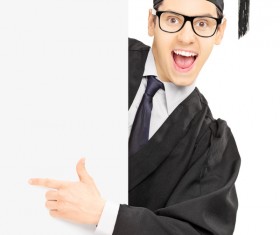 Happy graduation boys Stock Photo