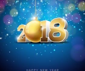 Happy new year 2018 background vectors material