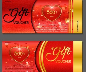Heart with gift voucher template vector