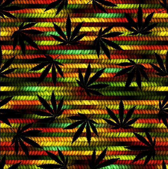 Hemp leaves with Knitted pattern vector 01