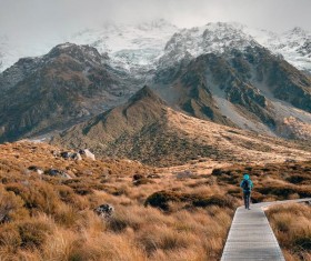 Hooke Valley orbit Mount Cook National Park Stock Photo