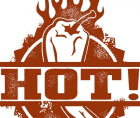 Hot pepper label vector