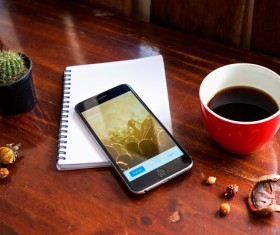 IPhone on the desktop Stock Photo