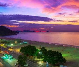 Ipanema Beach at dusk Stock Photo 03
