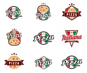 Italy pizza logos vector