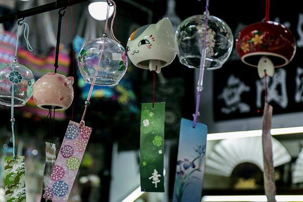 Japanese cartoon windbell Stock Photo