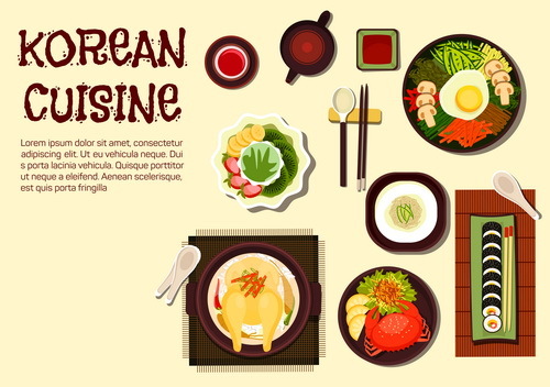 Korean food design vector 01