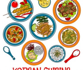 Korean food design vector 02