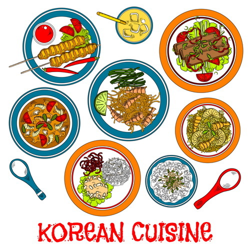 Korean food design vector 02