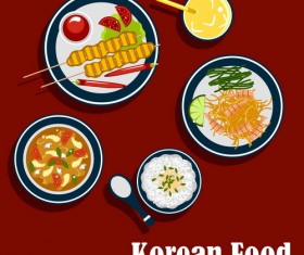 Korean food design vector 03