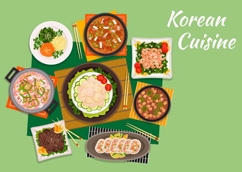 Korean food design vector 05