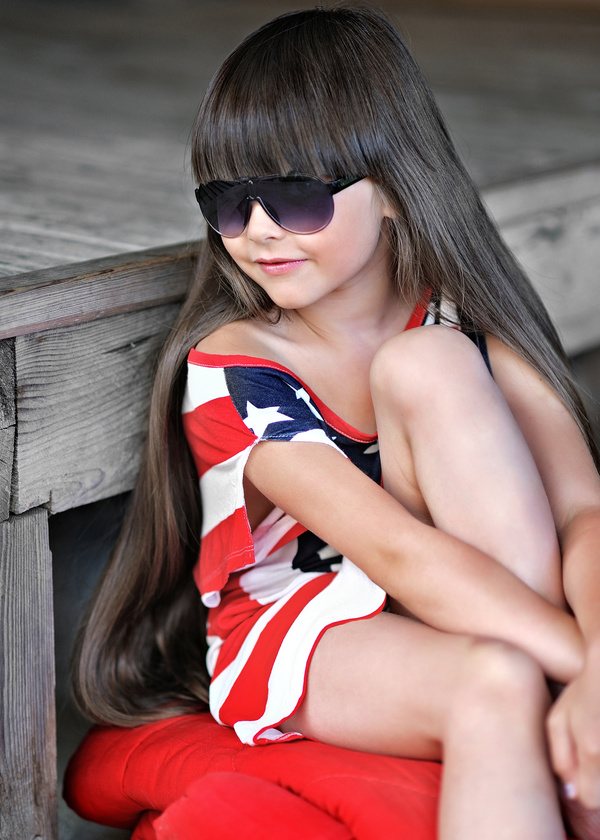 Little girl with beautiful long hair Stock Photo 01
