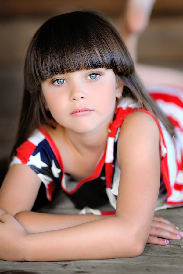 Little girl with beautiful long hair Stock Photo 04