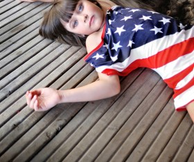 Little girl with beautiful long hair Stock Photo 05