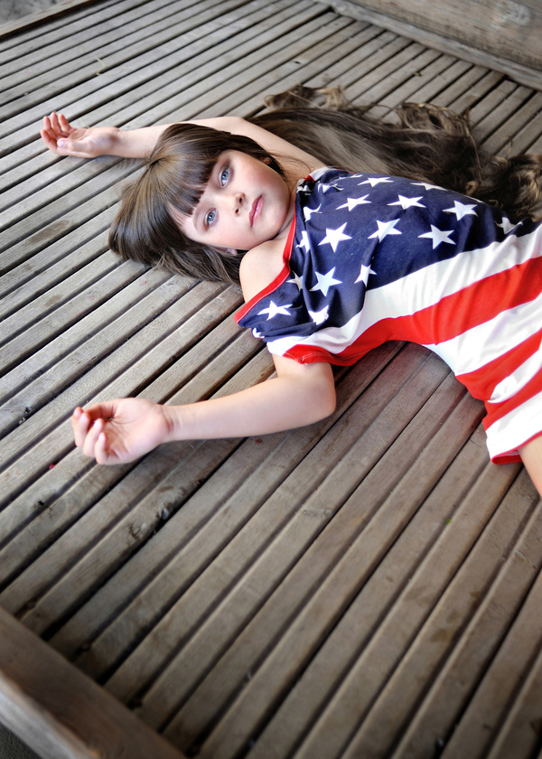 Little girl with beautiful long hair Stock Photo 05