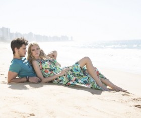 Lovers on the beach Stock Photo