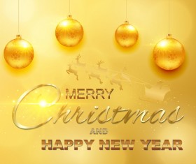 Luxury golden christmas with new year background vector 01