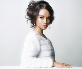 Makeup girl wearing diamond jewelry Stock Photo 01