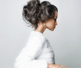 Makeup girl wearing diamond jewelry Stock Photo 10