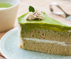 Matcha Cake Stock Photo