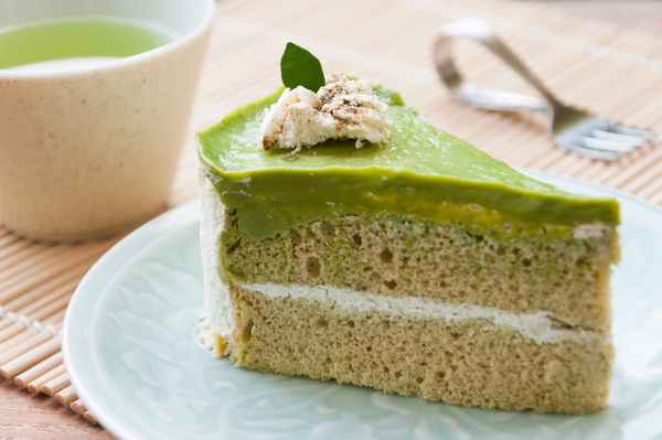 Matcha Cake Stock Photo