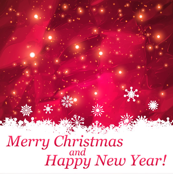Merry christmas and happy new year background red abstract vector