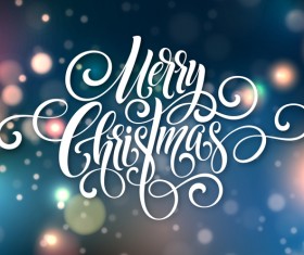 Merry christmas text abstract with blurs background vector