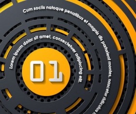 Metal round infographic template vector 01