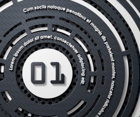 Metal round infographic template vector 02