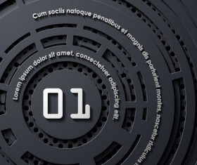 Metal round infographic template vector 03