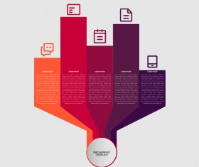 Minimalistic design infographic template vectors material 12