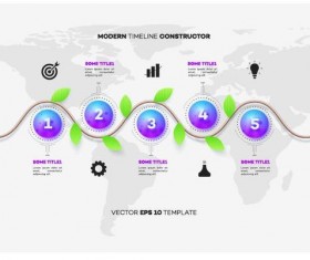 Modern timeline infographic template vector 03