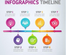 Modern timeline infographic template vector 04