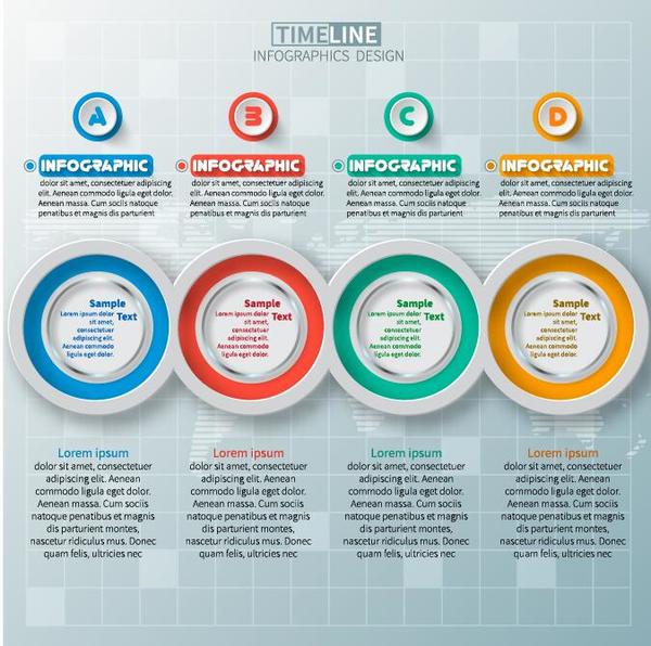 Modern timeline infographic template vector 05
