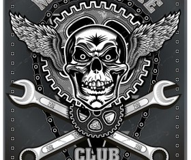 Motorcycle club sign design vector 01