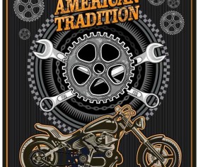 Motorcycle club sign design vector 02